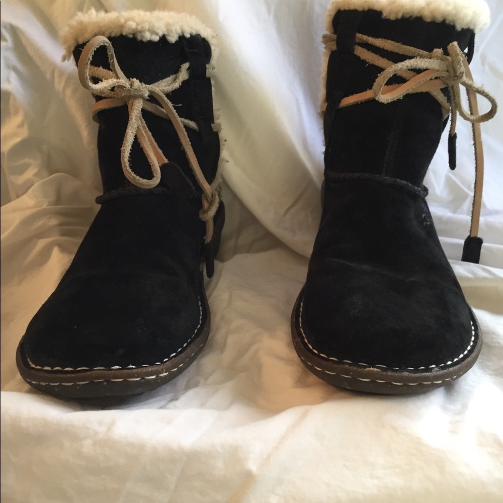 UGG black suede short boots